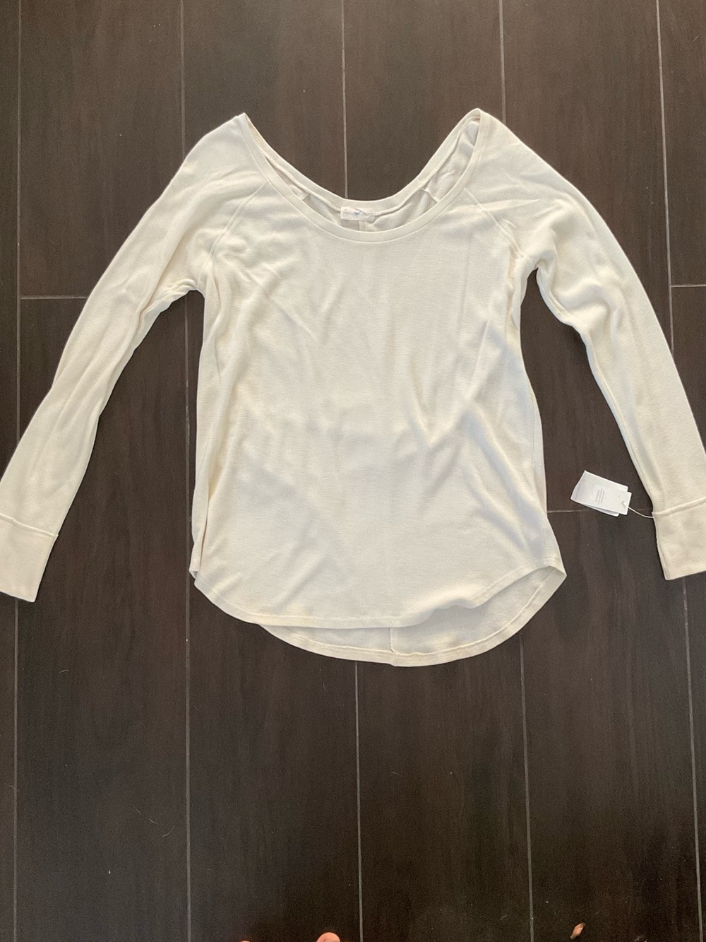 Stem Cream Long-Sleeve Scoop Neck Top